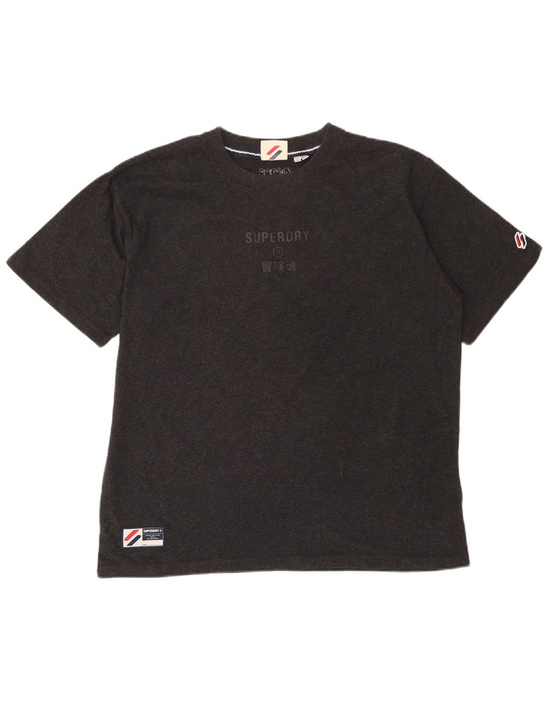 Tricou grafic Superdry pentru femei Top UK 14 mare bumbac gri