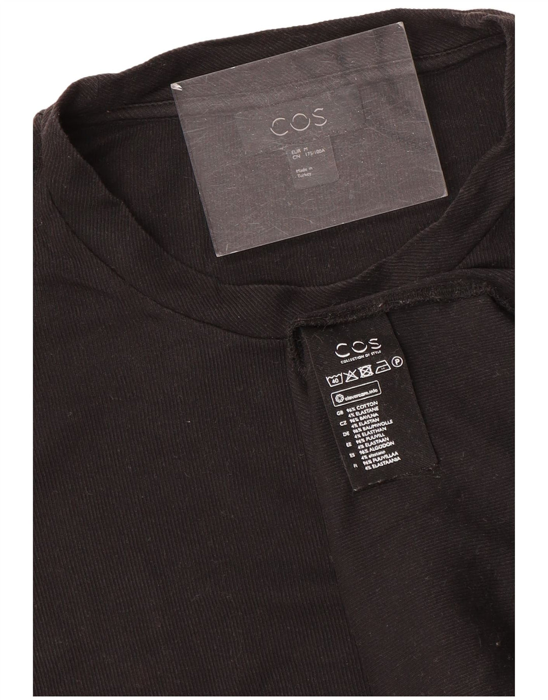 Tricou pentru bărbați Cos Top Mediu Negru Bumbac
