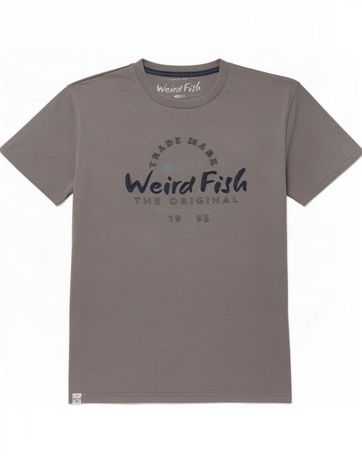 Tricou grafic pentru bărbați Weird Fish Top bumbac gri mediu