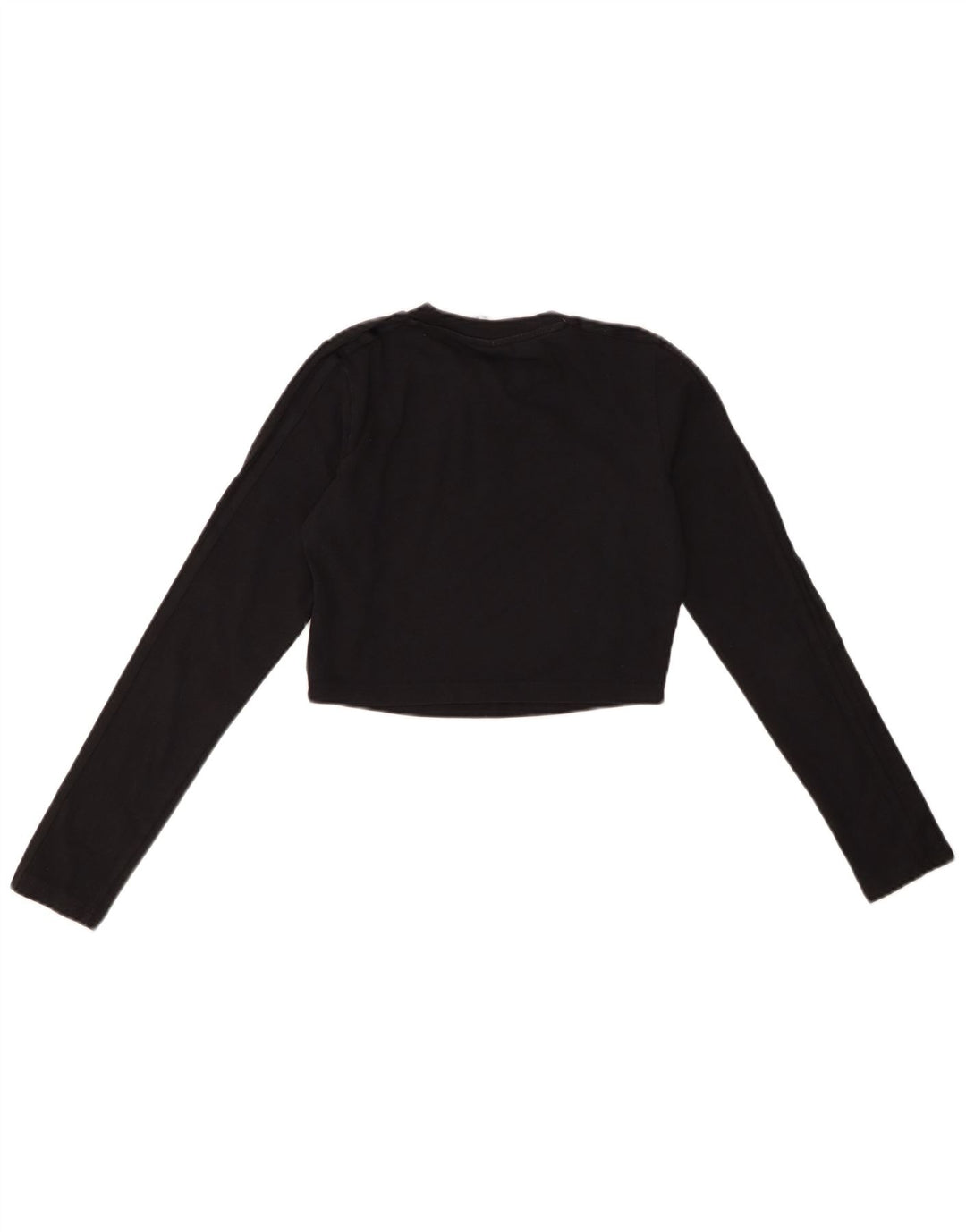 ADIDAS Crop Top pentru femei cu mânecă lungă UK 10 mic bumbac negru