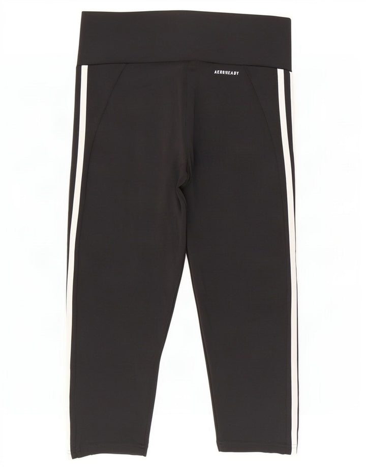Leggings Adidas Aeroready Capri pentru femei UK 8/10 Poliester negru mic