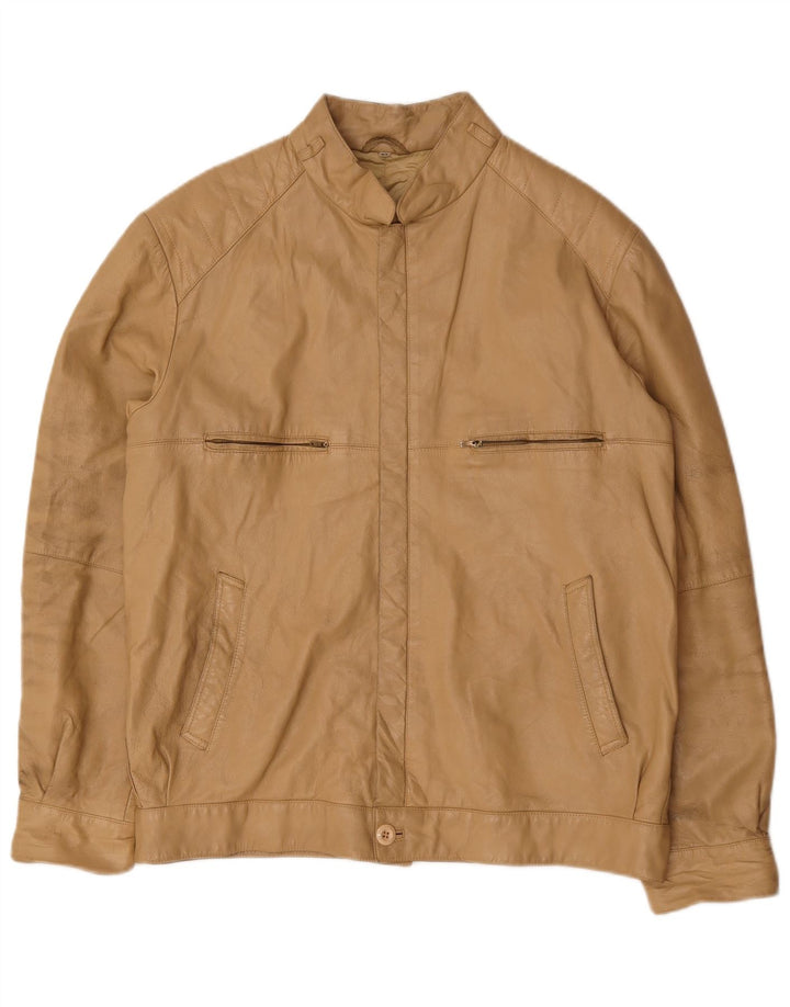 Geaca de piele vintage pentru barbati IT 52 XL Bej