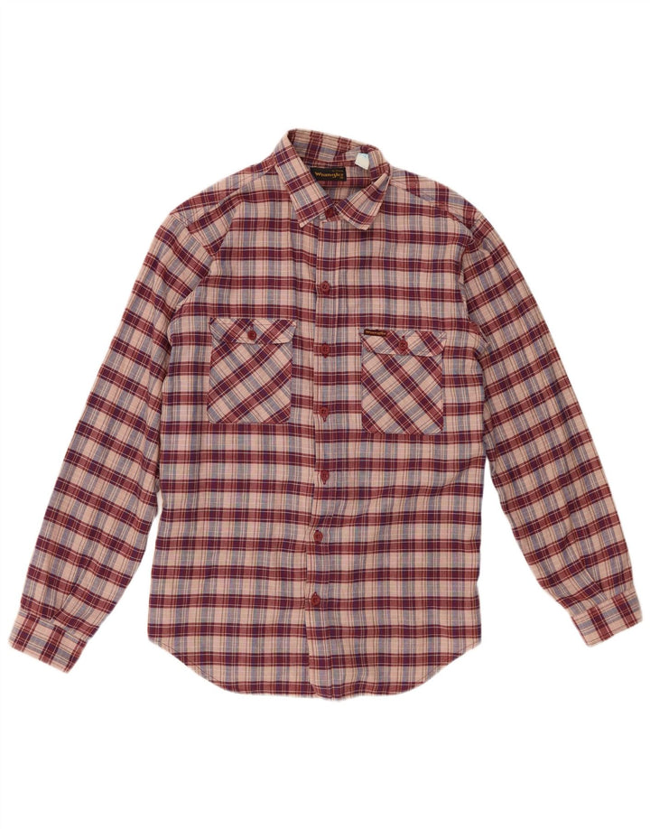 Cămașă de flanel pentru bărbați Wrangler Mărimea 38 15 Bumbac cu carouri roșu mediu