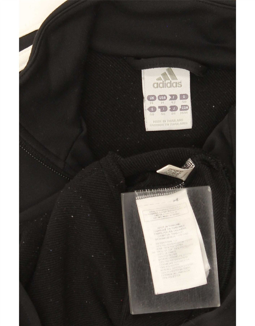 Jachetă de top pentru trening Adidas pentru femei UK 14 Poliester mediu negru