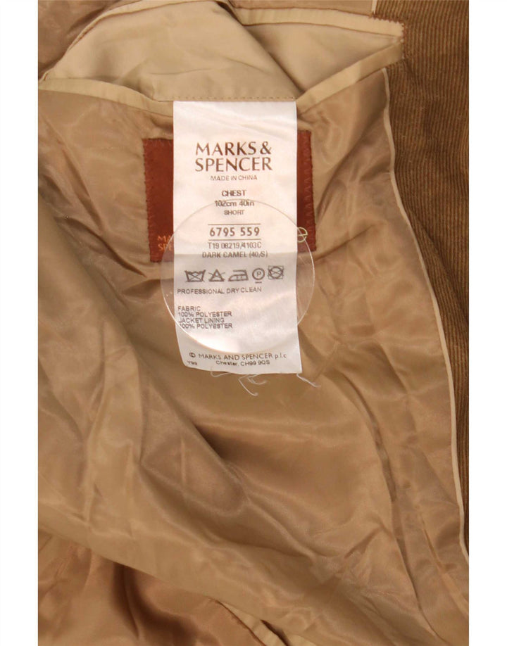 Jachetă pentru bărbați Marks & Spencer din velur cu 3 nasturi, UK 40 Bej mediu