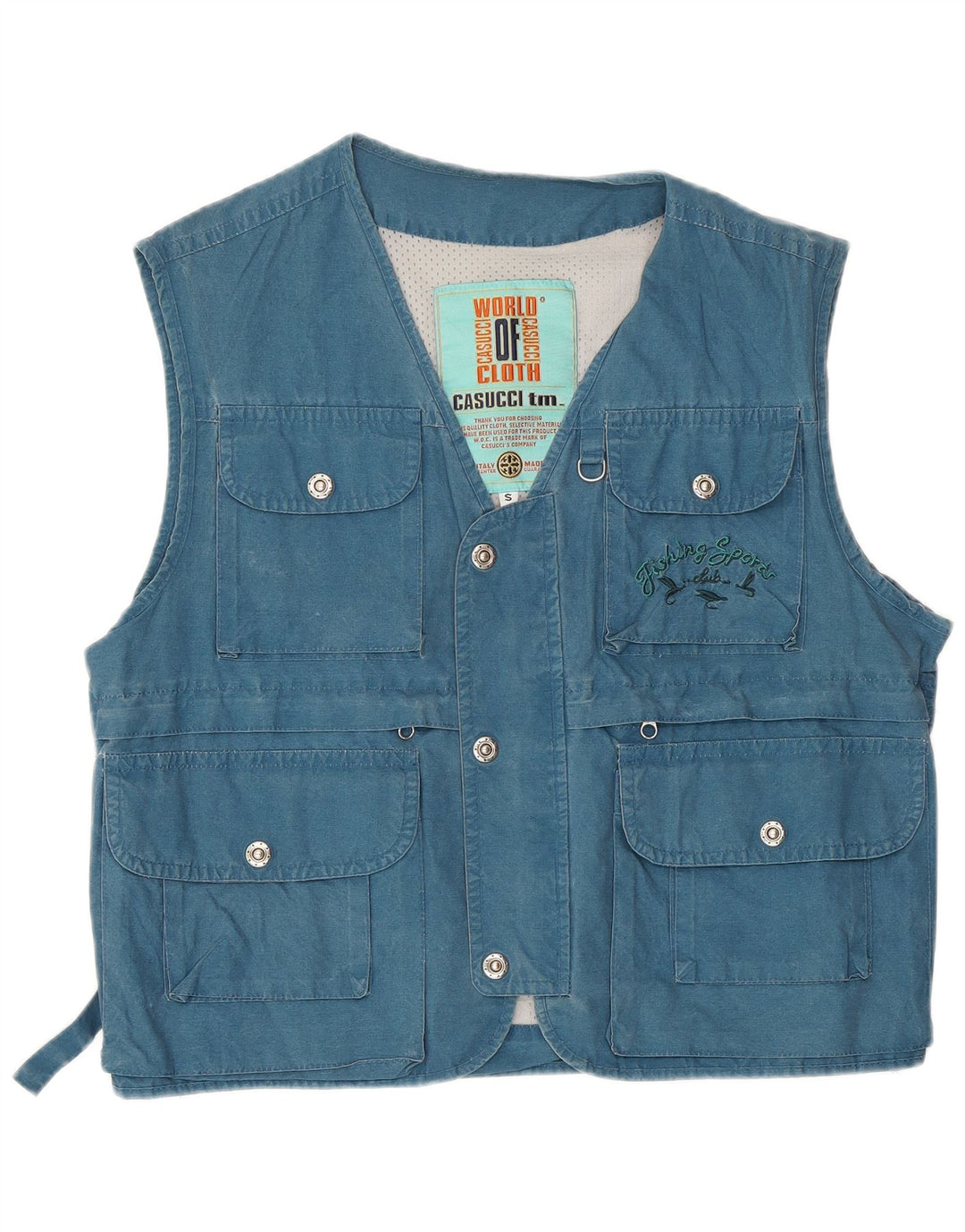 Gilet utilitar pentru bărbați Casucci UK 36 Small Blue Bumbac