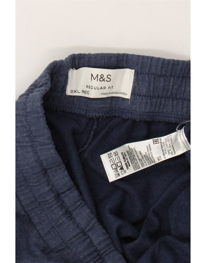 MARKS & SPENCER Pantaloni de trening pentru bărbați 2XL bumbac bleumarin