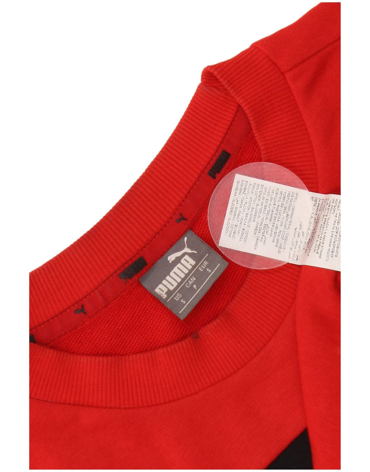 Hanorac grafic pentru bărbați Puma Jumper mic, roșu, bumbac color bloc