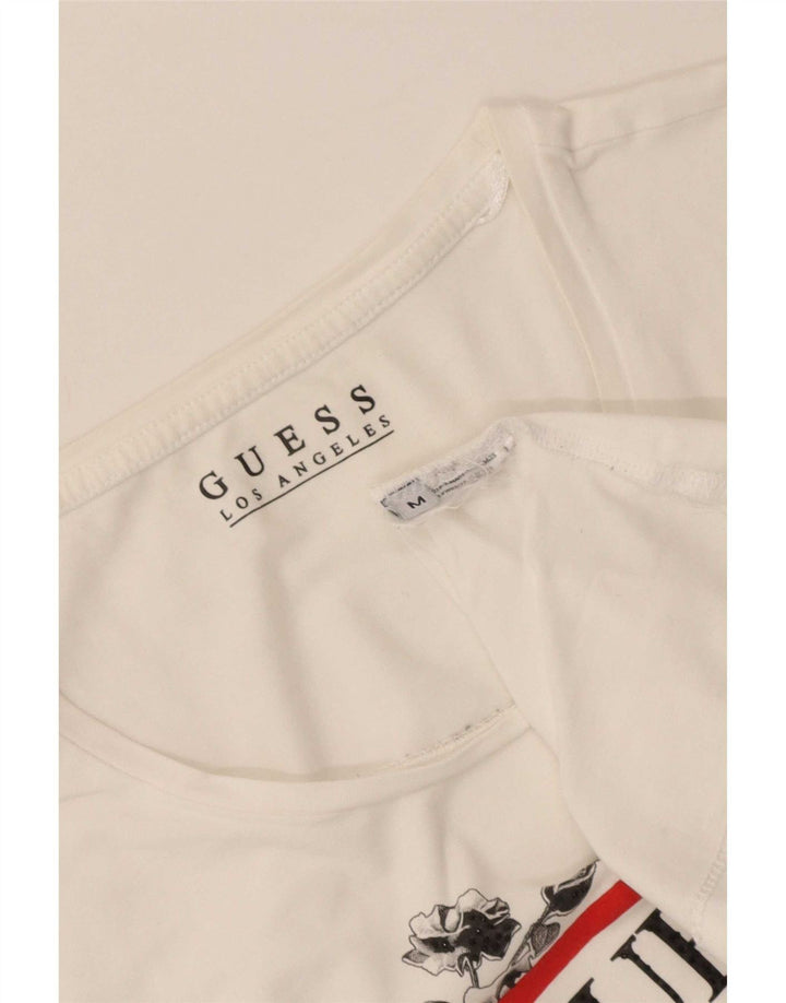 Tricou grafic Guess pentru femei Top UK 12 Medium White