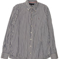 Tommy Hilfiger Mens Shirt Medium Blue Striped Cotton