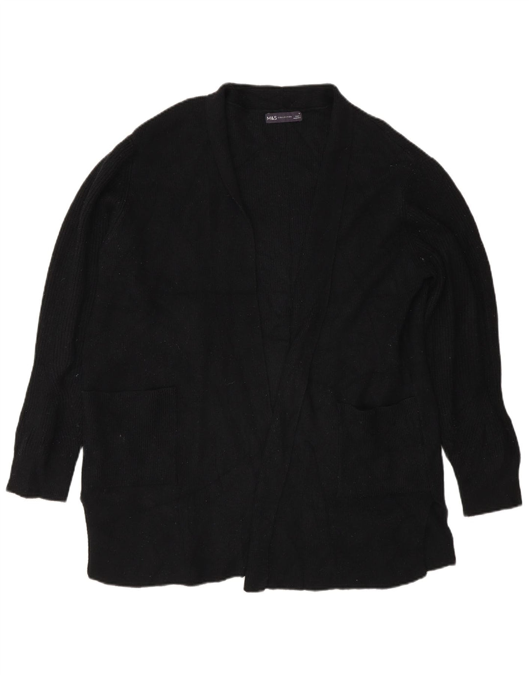 Pulover cardigan deschis supradimensionat pentru femei Marks & Spencer UK 18 XL Negru