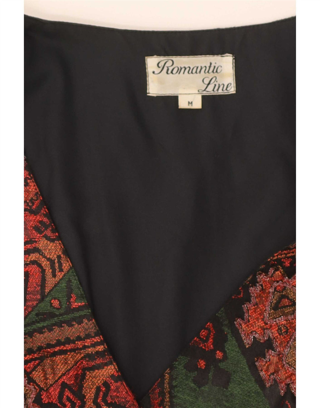 Vestă vintage pentru femei UK 12 Medium Multicolor Patchwork Poliester