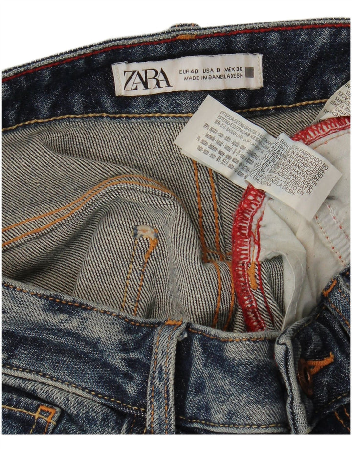 Blugi largi dama Zara EU 40 Medium L30 L29 Bumbac albastru