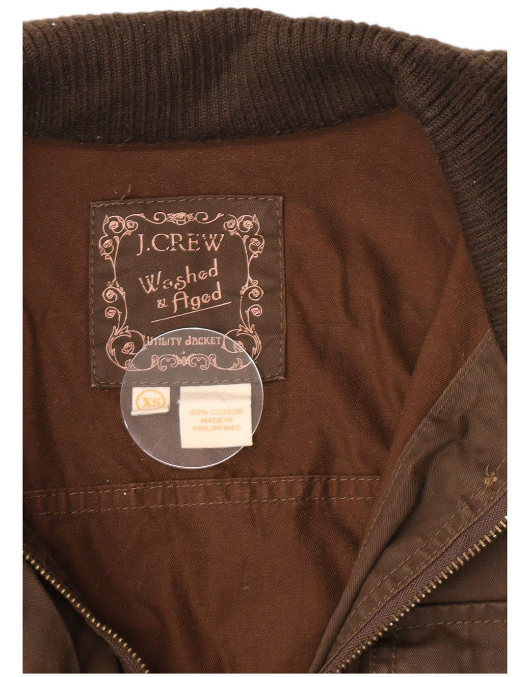 Jachetă utilitare pentru femei J. Crew UK 6 XS bumbac maro