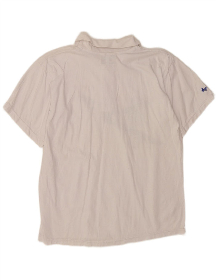 Tricou polo vintage pentru bărbați, bumbac alb mediu