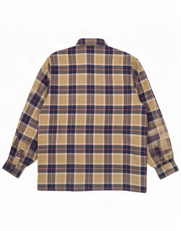 Follie Cămașă de flanel pentru bărbați 2XL, bej, lână cu carouri