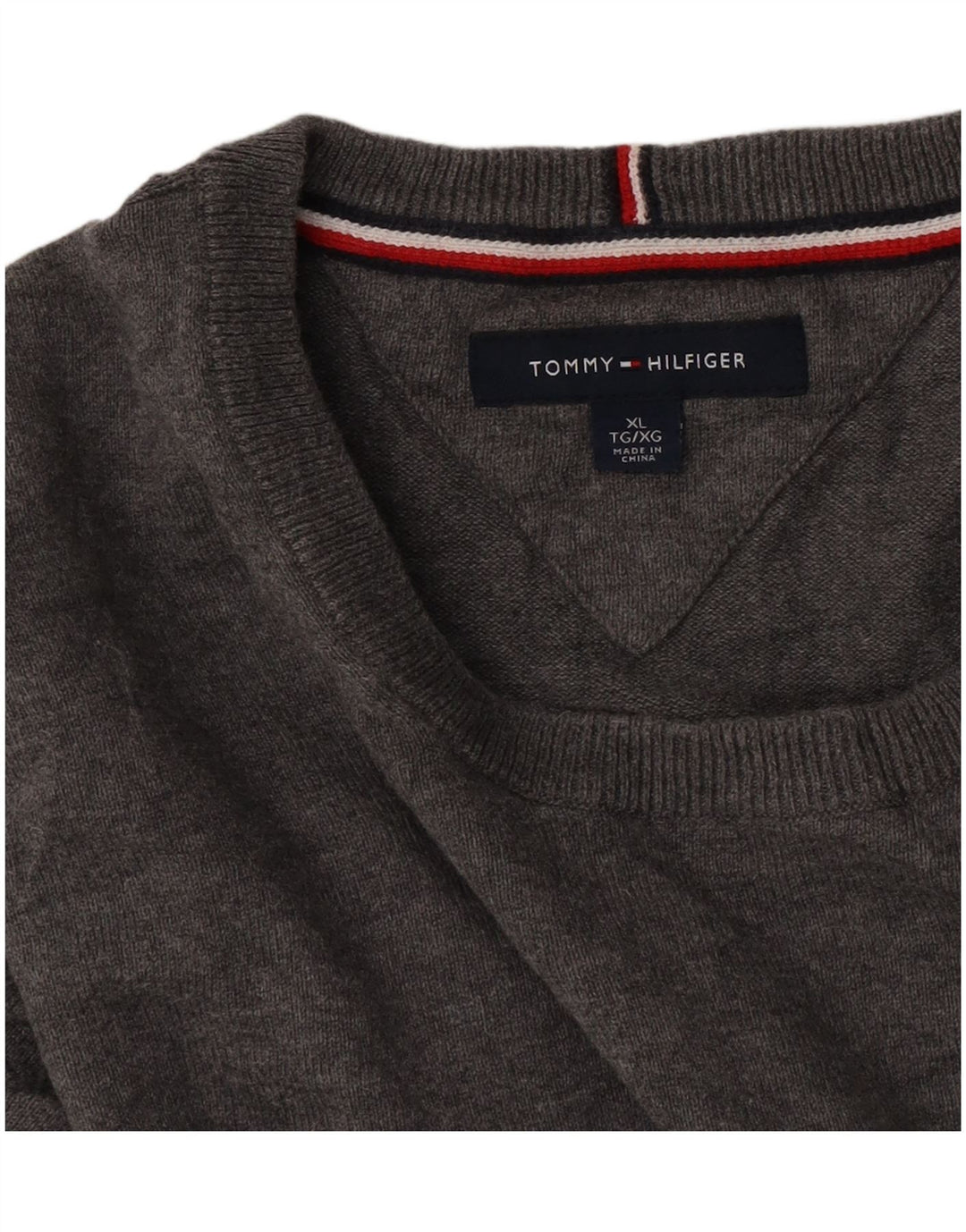 Pulover Tommy Hilfiger pentru bărbați, cu gât crew, XL, gri