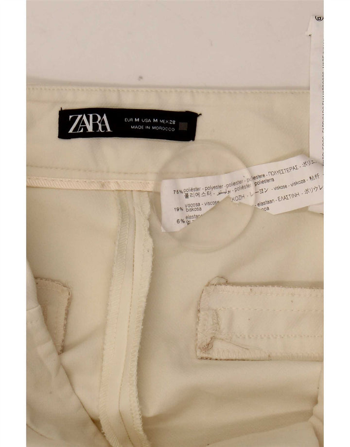 Pantaloni casual pentru femei Bootcut Zara Mediu L28 L32 Poliester alb