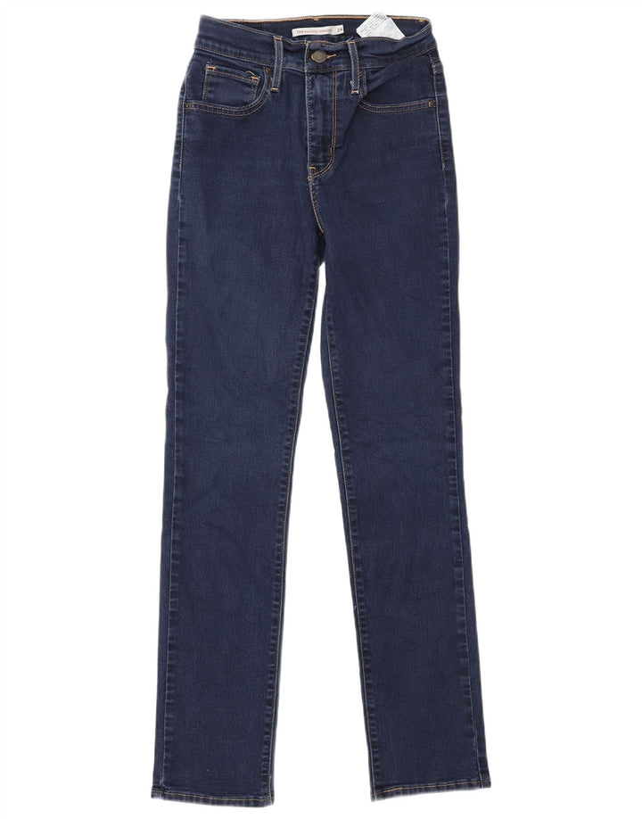 Blugi drepti cu talie mare Levi's 724 pentru femei L24 L30 bumbac albastru