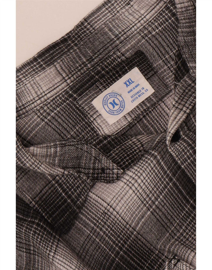 Cămașă de flanel pentru bărbați Hurley 2XL, gri, carouri