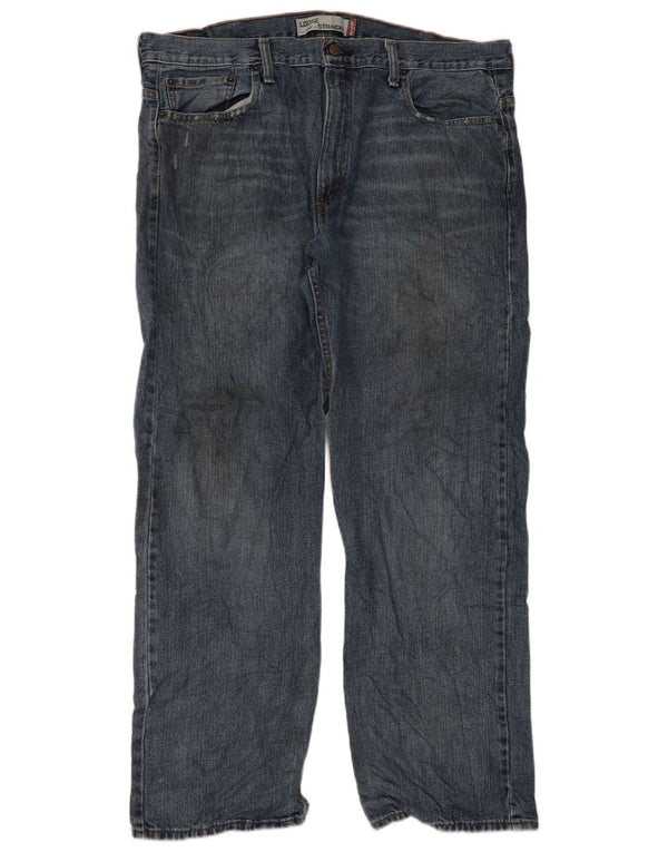 Blugi drepți Levi's 569 distressed loose fit W38 L32 bumbac albastru