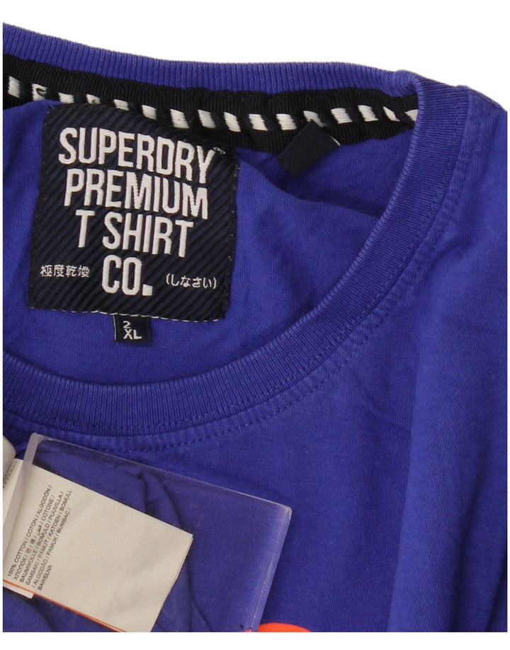 Tricou grafic pentru bărbați Superdry Top 2XL Bumbac albastru
