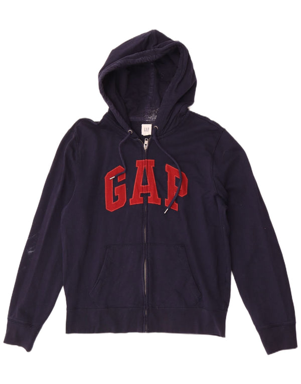 Gap Pulover cu capota cu fermoar grafic pentru bărbați, mare, albastru, bumbac