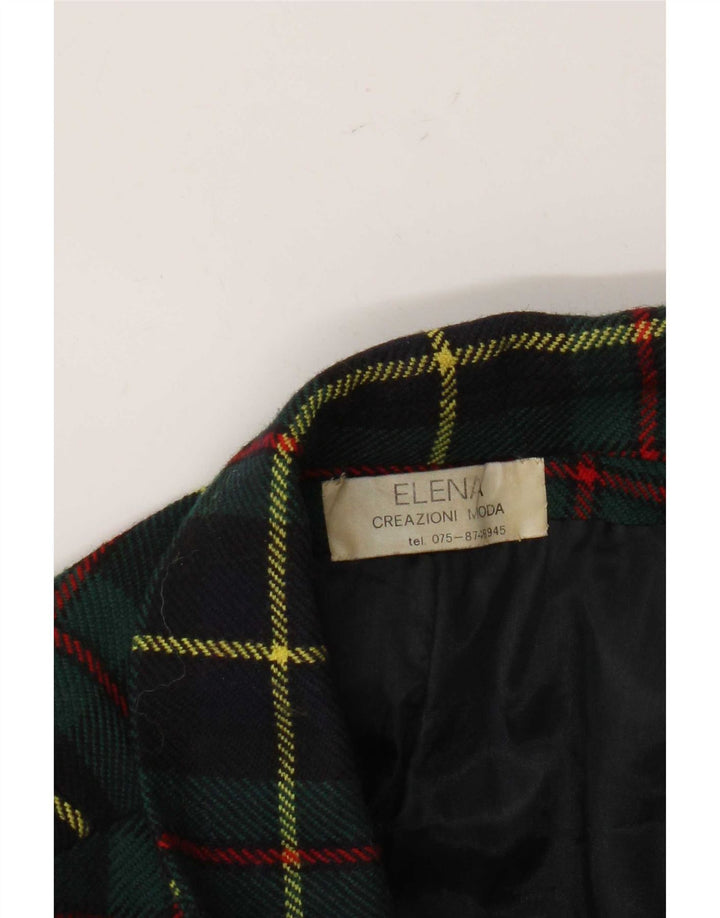 Blazer Vintage pentru femei cu 2 nasturi, UK 16, mare, verde, check