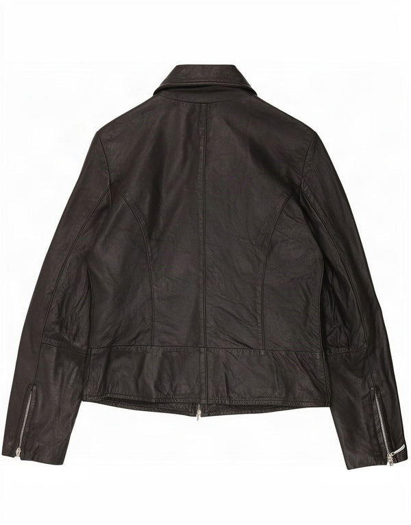 Geacă de piele vintage pentru femei IT 42 Medium Black