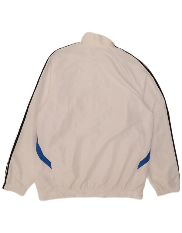 Jachetă de trening pentru bărbați Adidas UK 42/44, mare, alb, poliester color bloc