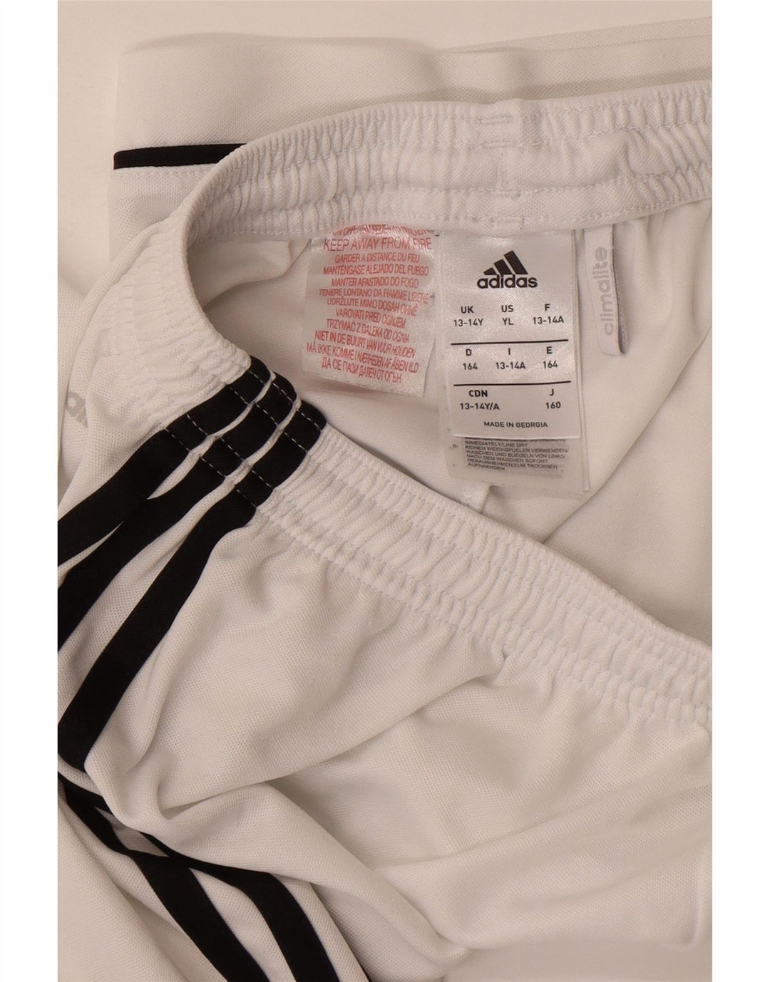Pantaloni scurți sport adidas Climalite 13-14 ani, alb, poliester