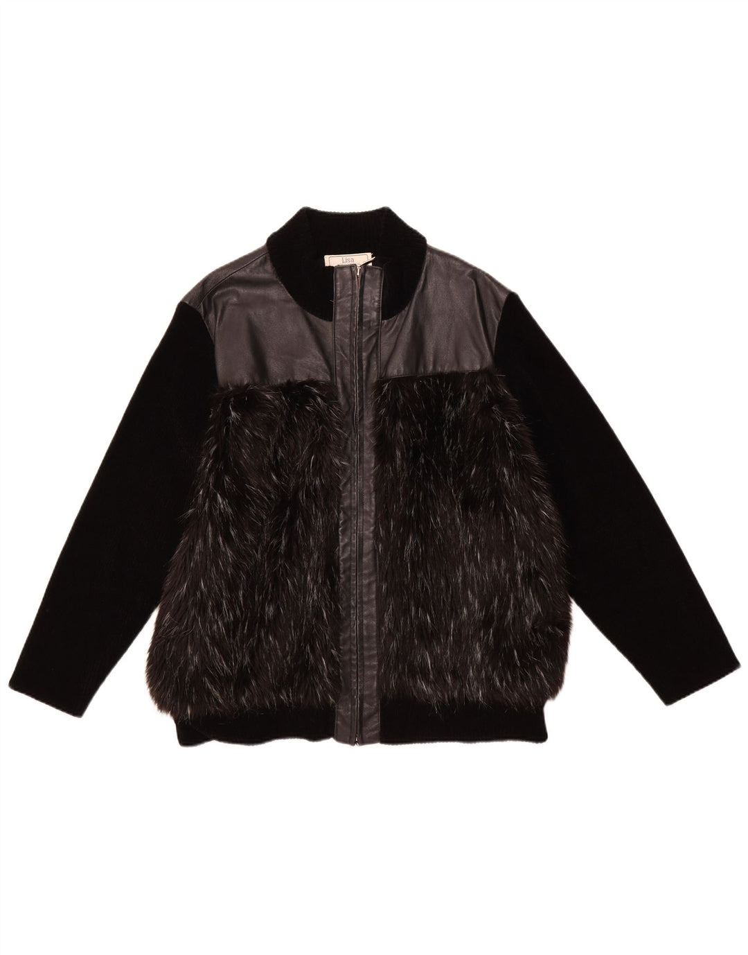 Jachetă de piele pentru femei VINTAGE UK 18 XL din piele neagră