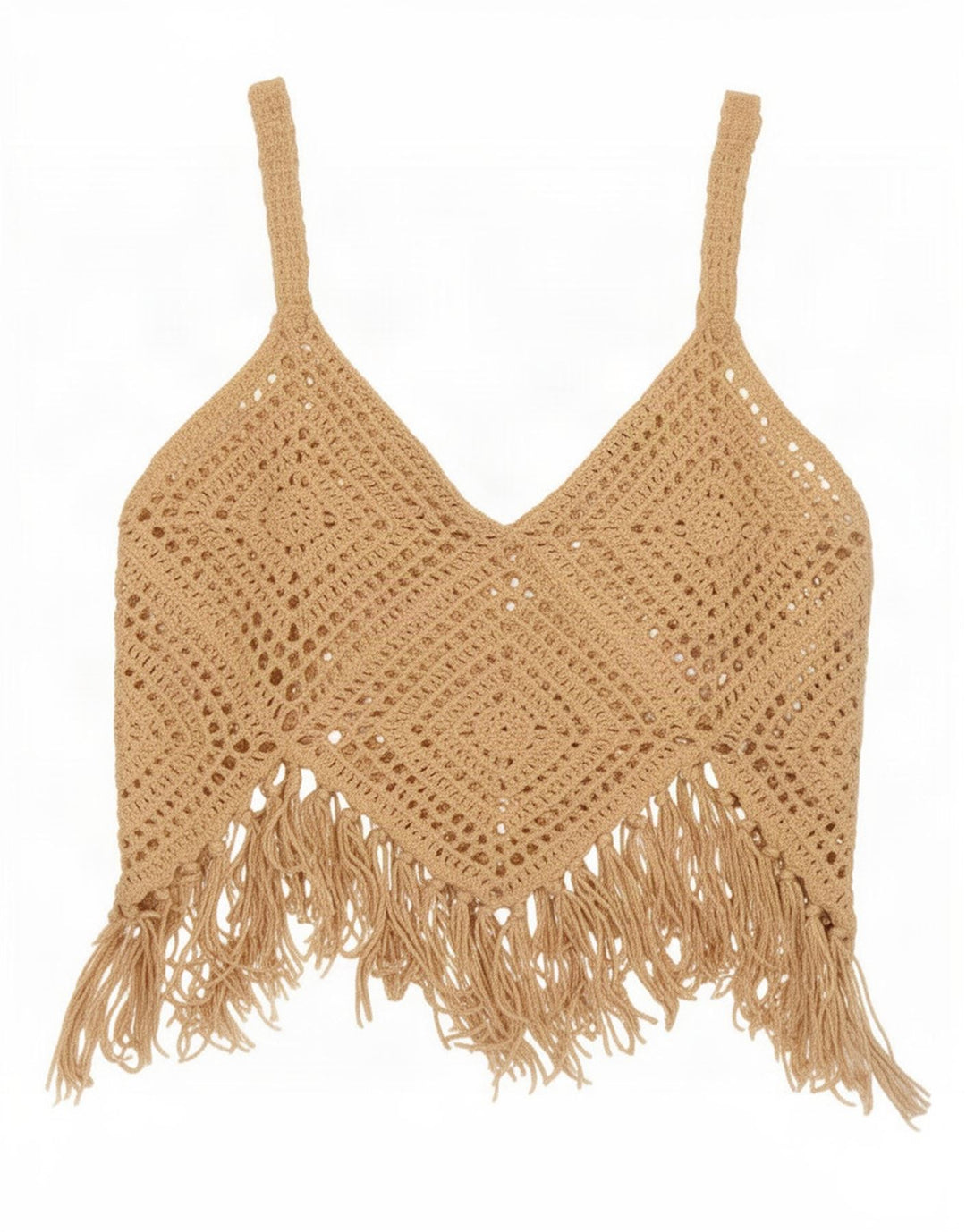 Crop Top Crochet pentru Damă Zara UK 12 Medium Bej Bumbac