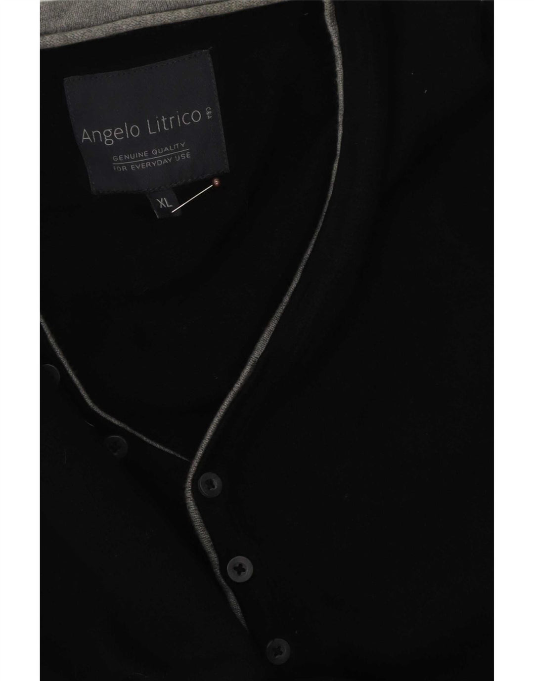 Angelo Litrico Pulover cu decolteu în V pentru bărbați, XL, negru