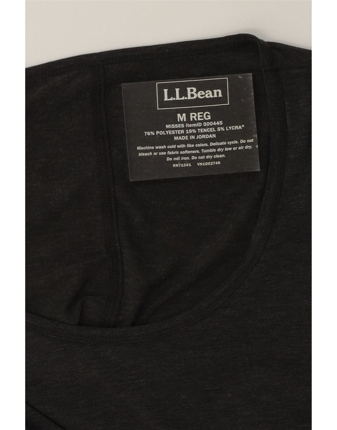 L.L.BEAN Womens T-Shirt Top UK 14 Medium Grey Polyester Vintage L.L.Bean and Second-Hand L.L.Bean from Messina Hembry 
