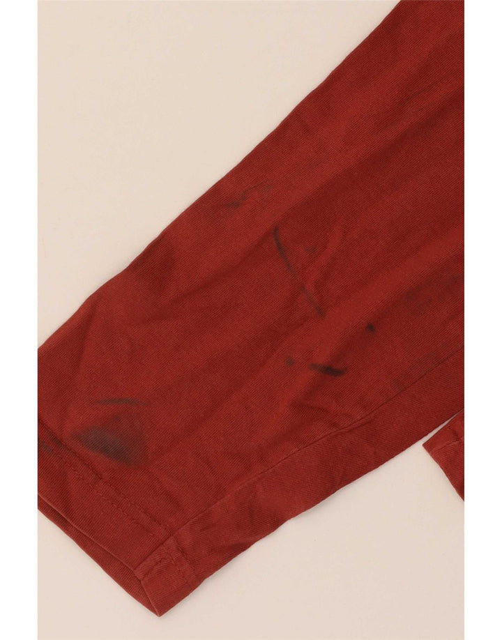 Calvin Klein Jeans Top pentru bărbați cu mânecă lungă din bumbac roșu mediu