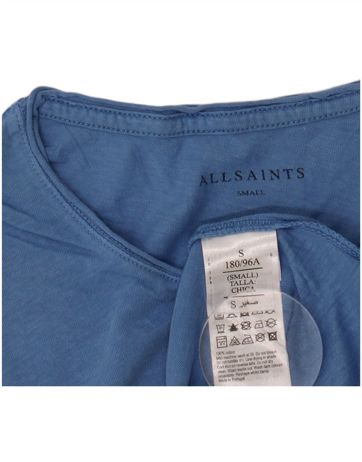 Tricou bărbătesc All Saints Top mic, albastru, bumbac