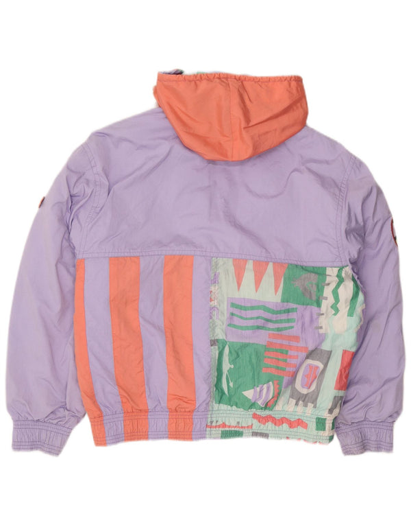 Vintage Womens Hooded Ski Jacket UK 18 XL Purple Colourblock