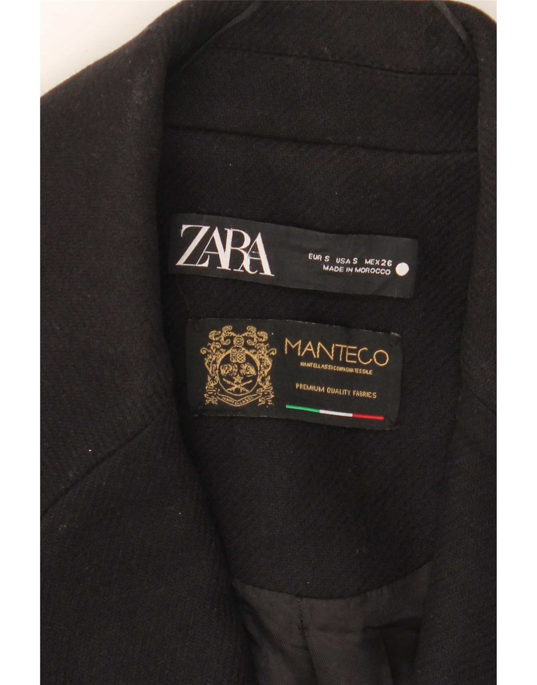 Palton supradimensionat pentru femei Zara UK 10 Mic Negru