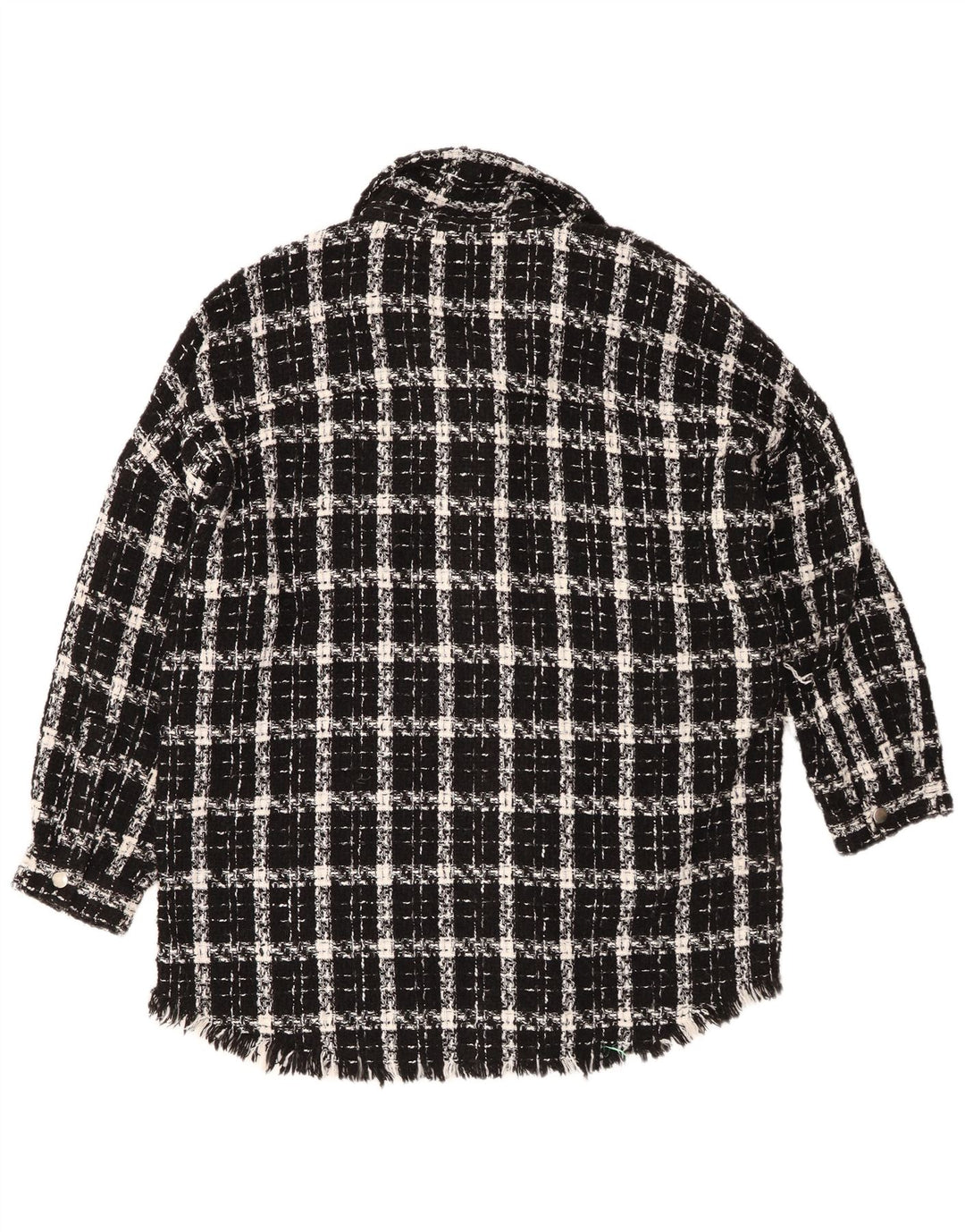 Cămașă supradimensionată pentru femei Zara UK 14 Medium Black Check Acrylic