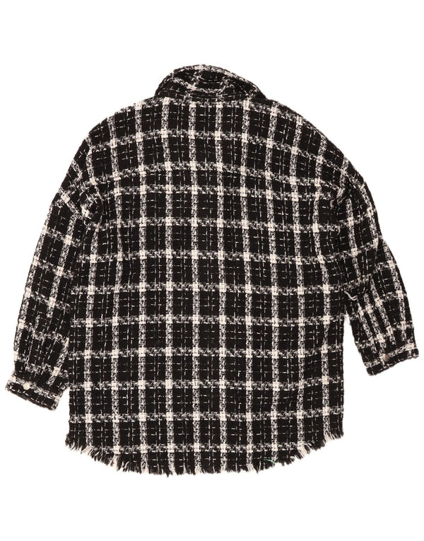 Cămașă supradimensionată pentru femei Zara UK 14 Medium Black Check Acrylic