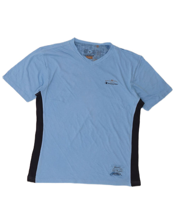 Tricou pentru bărbați Champion Top Medium Blue Colorblock Bumbac