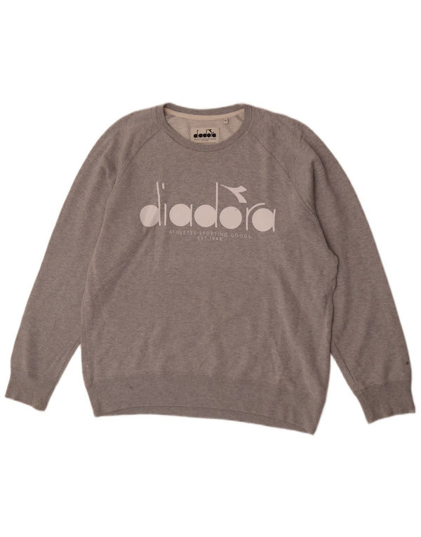 Pulover grafic pentru bărbați Diadora, XL, bumbac cu pete gri