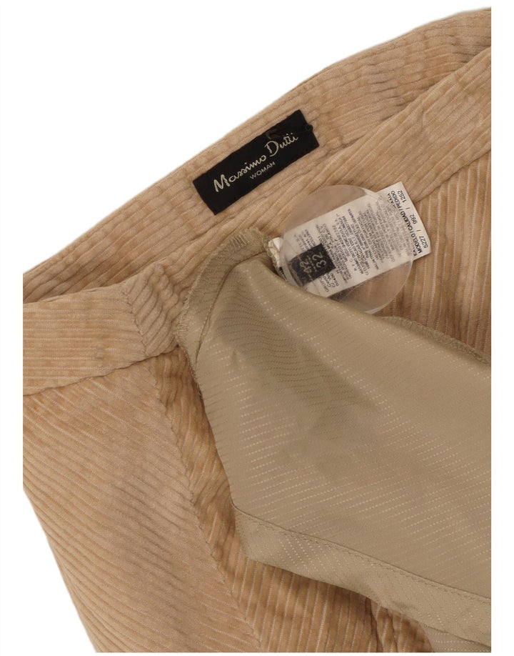 Fusta Massimo Dutti pentru femei din velur EU 42 mare W32 bumbac bej
