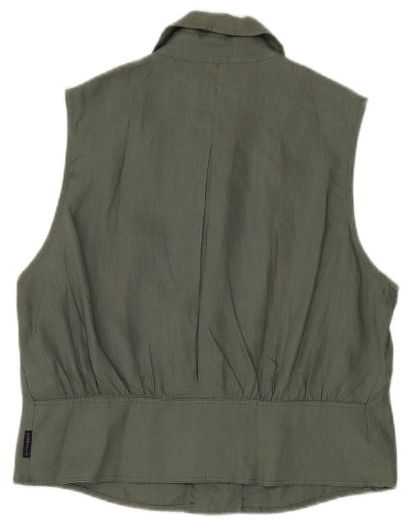 Bluză pentru femei Armani Jeans, fără mâneci, cămașă dublu, IT 48 XL Kaki