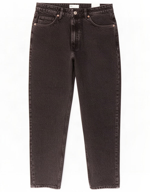Zara Blugi Mom Tapered Tapered pentru femei EU 44 XL W30 L27 Bumbac negru