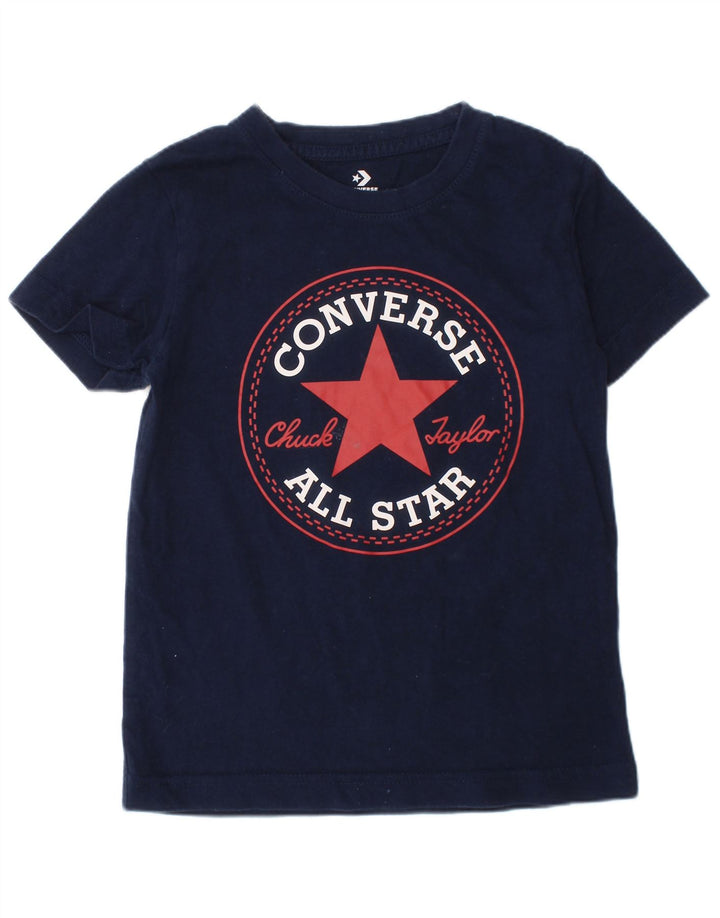 Tricou grafic Chuck Taylor CONVERSE pentru băieți, 4-5 ani, bumbac bleumarin