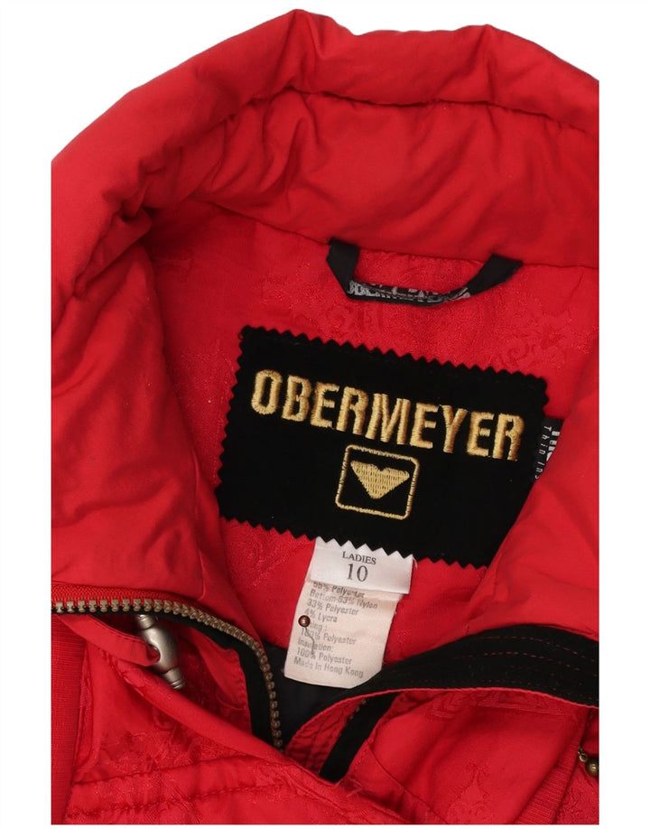 OBERMEYER Womens Ski Jacket US 10 Large Red Paisley Polyester