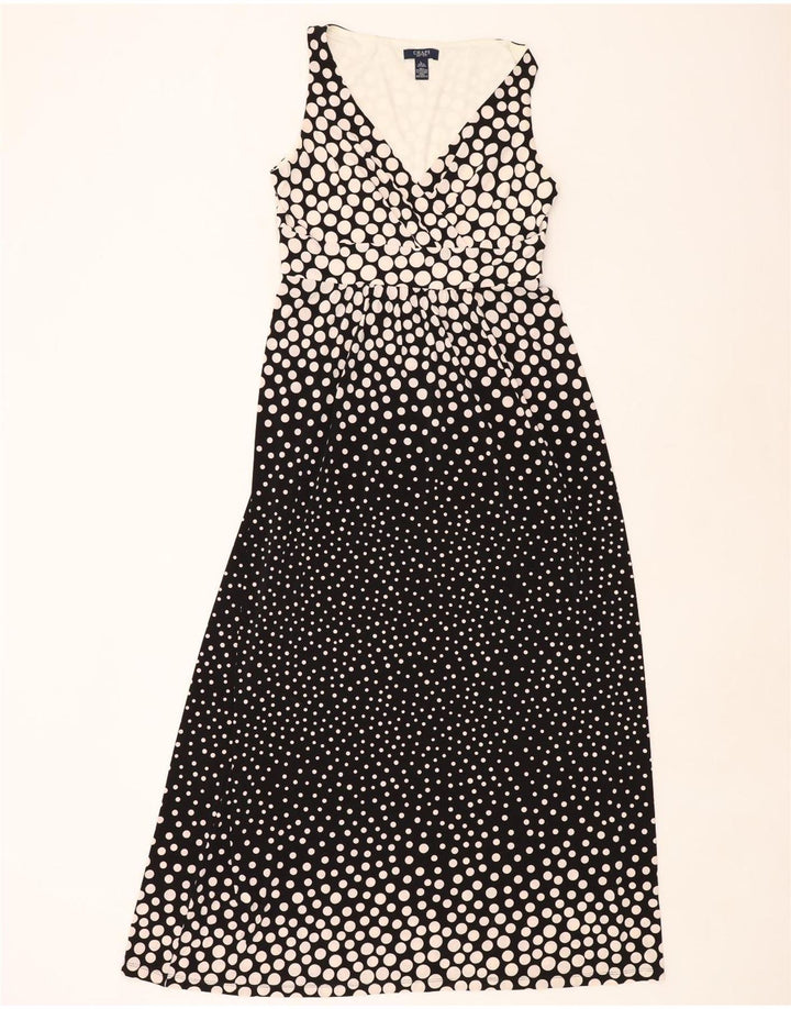 Rochie maxi fără mâneci pentru femei CHAPS UK 14 mare poliester cu pete negre