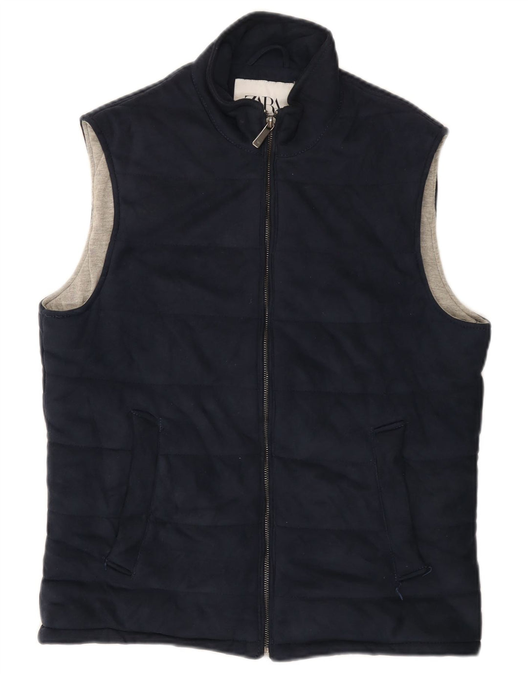 Gilet căptușit pentru bărbați ZARA UK 38 Medium Bleumarin Poliester
